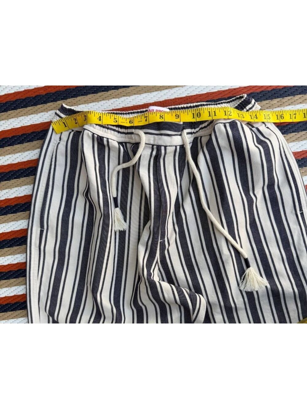 ORLEBAR BROWN Sonoran Striped Cotton-Canvas Drawstring Trousers Size 32 - Picture 4 of 9